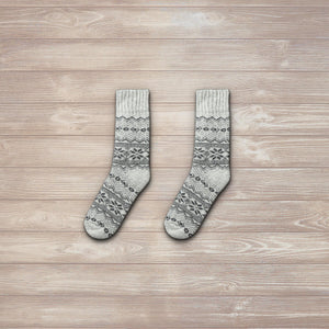 Bergen Wool - White Regular Nordic Socks