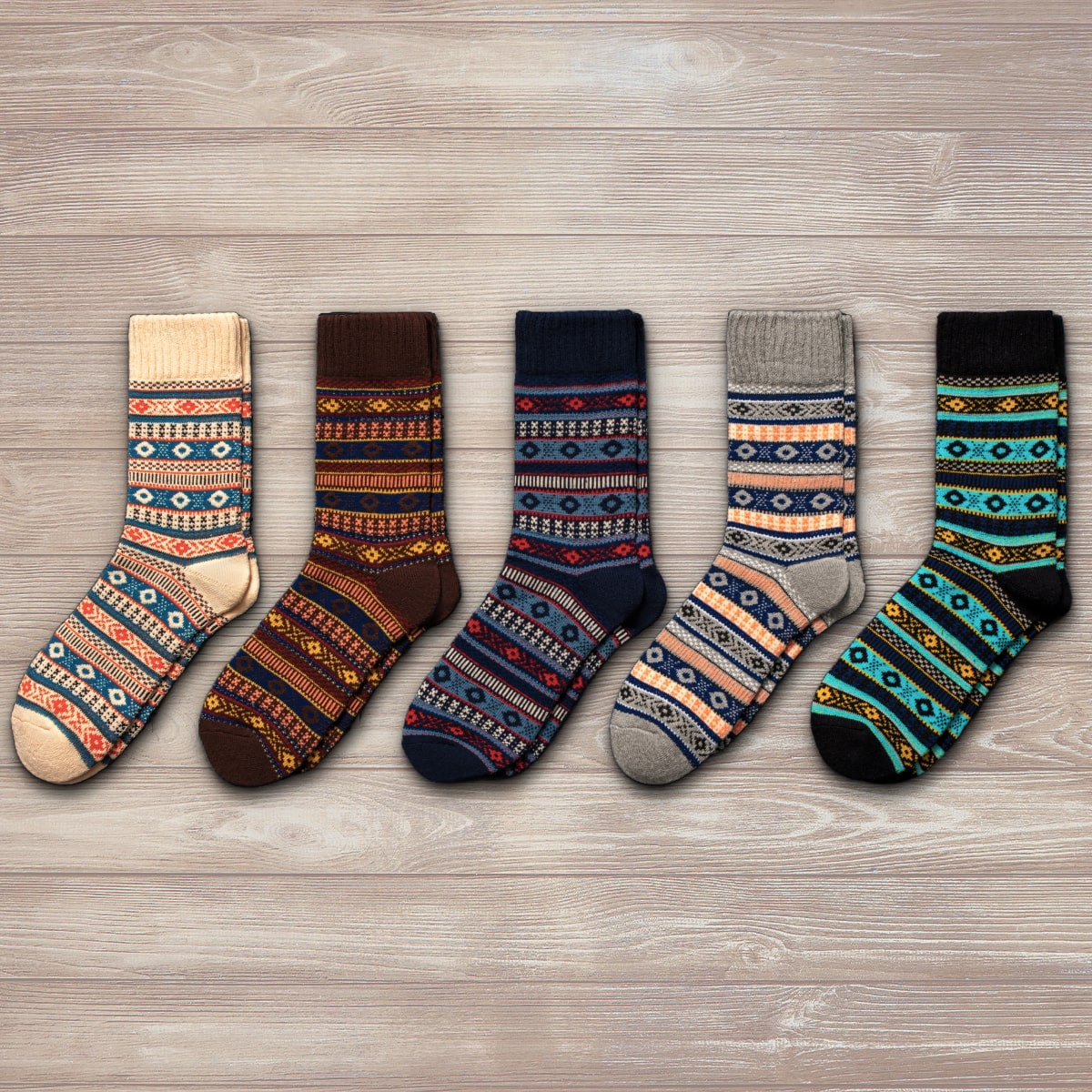 Classic pattern naturally dyed organic cotton socks • Made in Toronto –  East of Pine